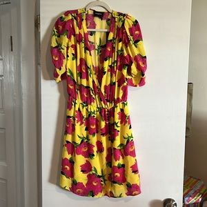 Yellow and pink floral dress